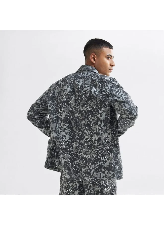 FAV All-Over Print Button Through Jacket with Pockets