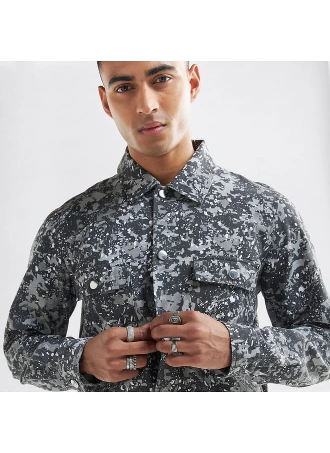 FAV All-Over Print Button Through Jacket with Pockets