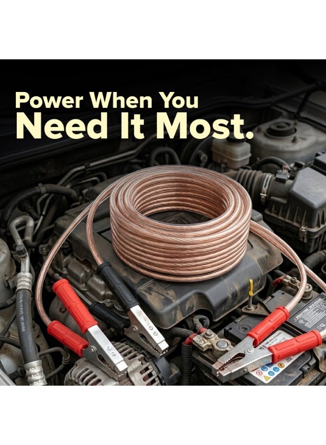 Toby's Toby’s BC-1200 Heavy Duty Car Booster Jumper Cable 12000AMP, 3M Length, 0.3mm × 282PCS Copper Wire, Strong Crocodile Clamps with Storage Bag - Image 3