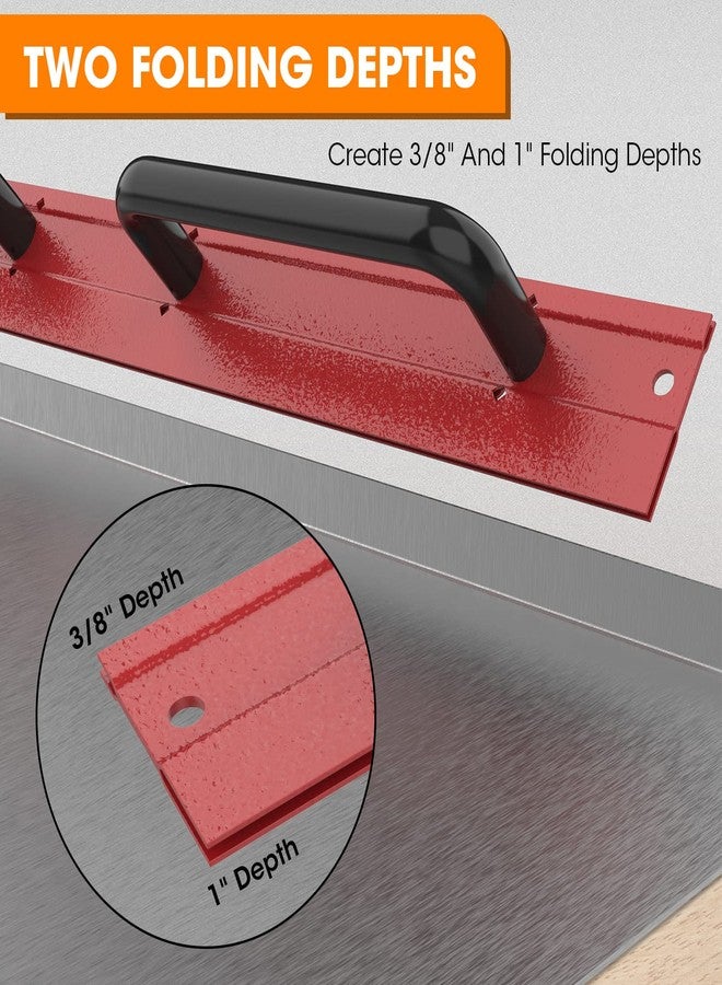 SDSNTE 24 In 16 Ga Steel Sheet Metal Folding Tool with Grips for Creating Uniform Folds Fits HVAC Applications and Pipefitter, Red, Pack of 1 - Image 4
