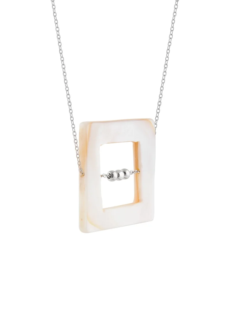 Minza  Minza ” Athens ” Pure 925 Sterling Silver, Shell stone, Handmade Necklace for Women, Pendant and Chain Necklace, 1.100 grams of Silver, Jewelry for Casual & Special Occasion for Women | Best Price UAE