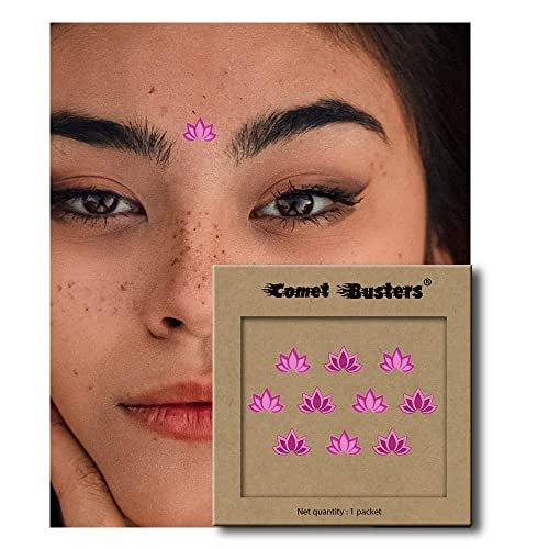 Comet Busters Handcrafted Pink Floral Lotus Bindis (BV1947) - Image 4