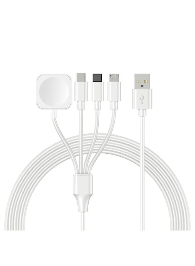 منفذ USB واحد إلى أربعة مناسب لساعة الهاتف المحمول من Apple كابل شحن مغناطيسي متعدد الوظائف متعدد الأشكال اختياري