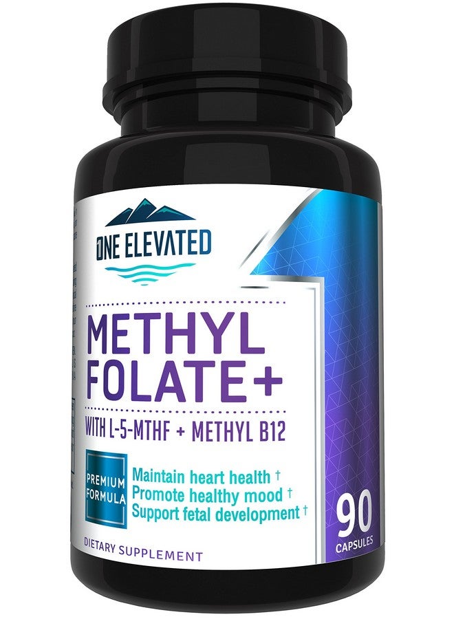 One Elevated Double Strength & Most Bioactive Methyl Folate Uniquely Formulated With Highest Pharmaceutical Grade Methylcobalamin (B12) Niacin B1 B2 & B6. Works Synergistically For Max Results3 Month Supply - Image 2