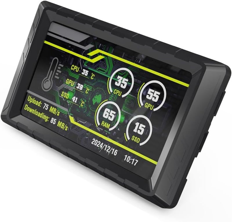 Thin Five Tiny Display Screen Highlighting 854x480 720P Resolution for Computers Game Consoles Dynamic Background Setting Compact Size (Black) - Image 2