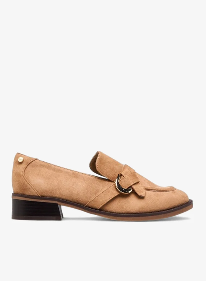 Celeste Women's Buckle Detail Block Heel Loafers