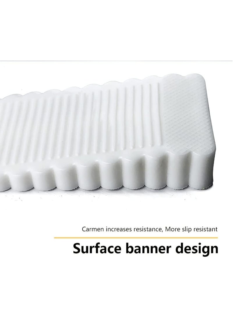 SUNSAR 4 Pack White Rubber Door Stopper Wedge Thin and Small Non Slip Plug Discrete Heavy Soft Silicone Door Stops for Indoor Cupboard Shower Kitchen Floor Doorstop - Image 3