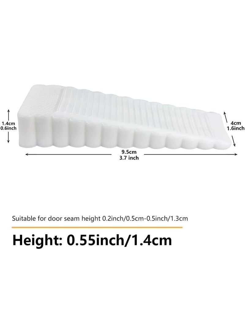 SUNSAR 4 Pack White Rubber Door Stopper Wedge Thin and Small Non Slip Plug Discrete Heavy Soft Silicone Door Stops for Indoor Cupboard Shower Kitchen Floor Doorstop - Image 2