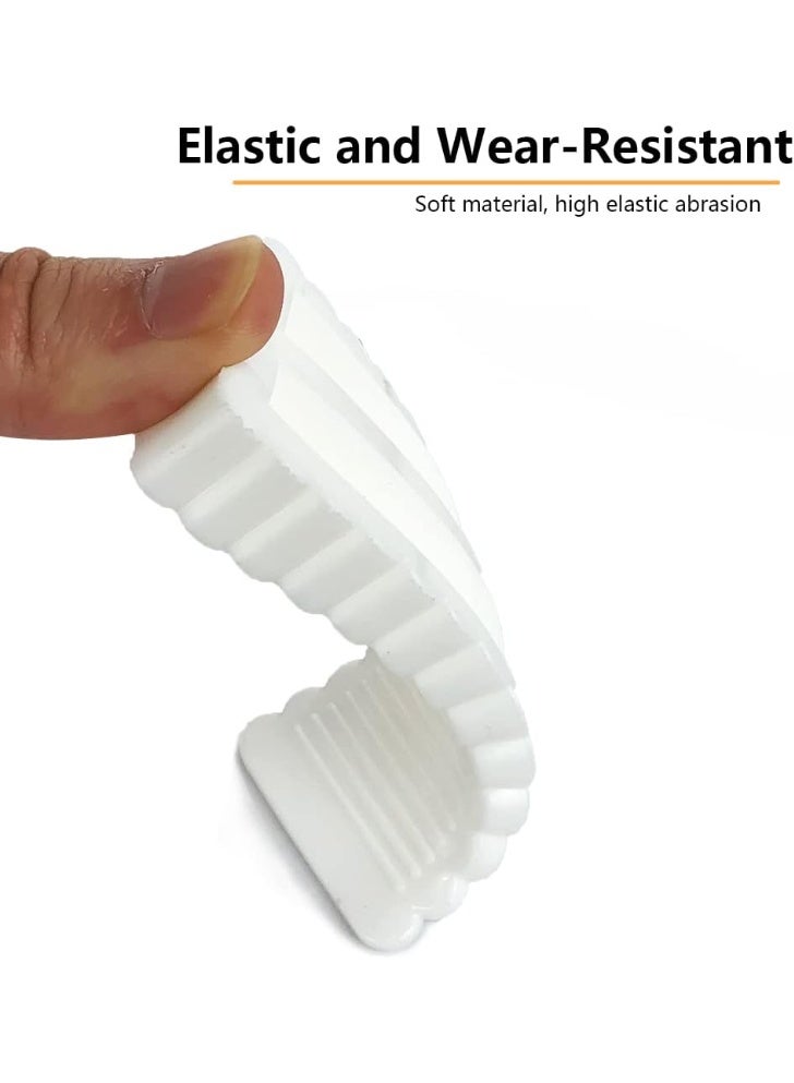 SUNSAR 4 Pack White Rubber Door Stopper Wedge Thin and Small Non Slip Plug Discrete Heavy Soft Silicone Door Stops for Indoor Cupboard Shower Kitchen Floor Doorstop - Image 4