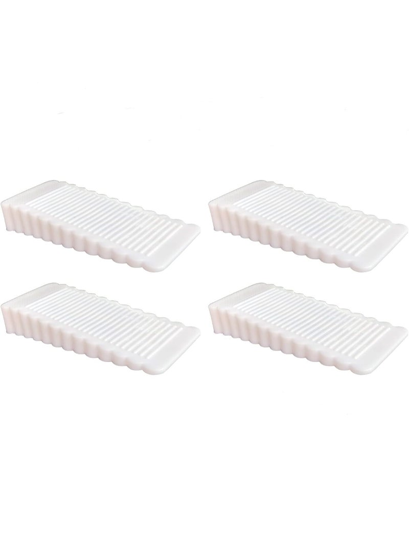SUNSAR 4 Pack White Rubber Door Stopper Wedge Thin and Small Non Slip Plug Discrete Heavy Soft Silicone Door Stops for Indoor Cupboard Shower Kitchen Floor Doorstop - Image 1