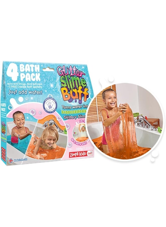 Zimpli Kids Slime Baff Orange-Aqua 320G + 2 Crackle - Image 1