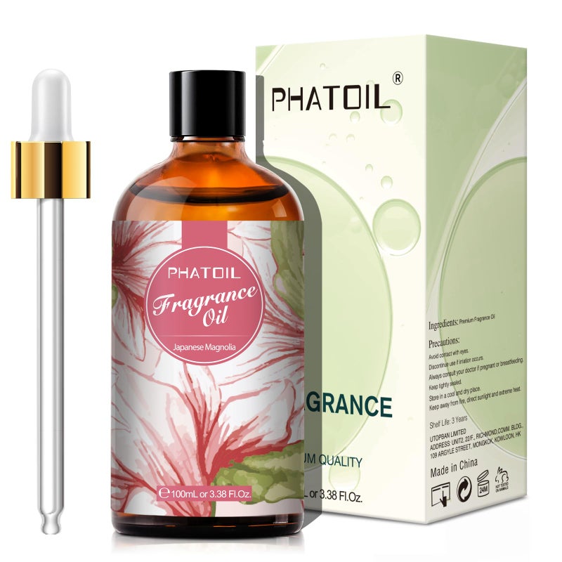 PHATOIL زيوت عطرية من فاتويل 3.38 أونصة سائلة - عطر ماغنوليا اليابانية للعلاج بالروائح، زيوت أساسية للناشرات المنزلية، مثالية للناشر، صنع الشموع والصابون، منتجات معطرة منزلية - 100 مل - Image 2