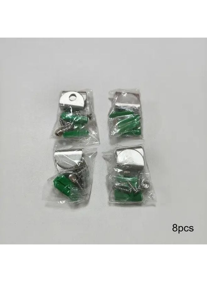8pcs Silvery Stainless Steel Glass Clips Adjustable Shelf Support Brackets 4 8mm - Image 1