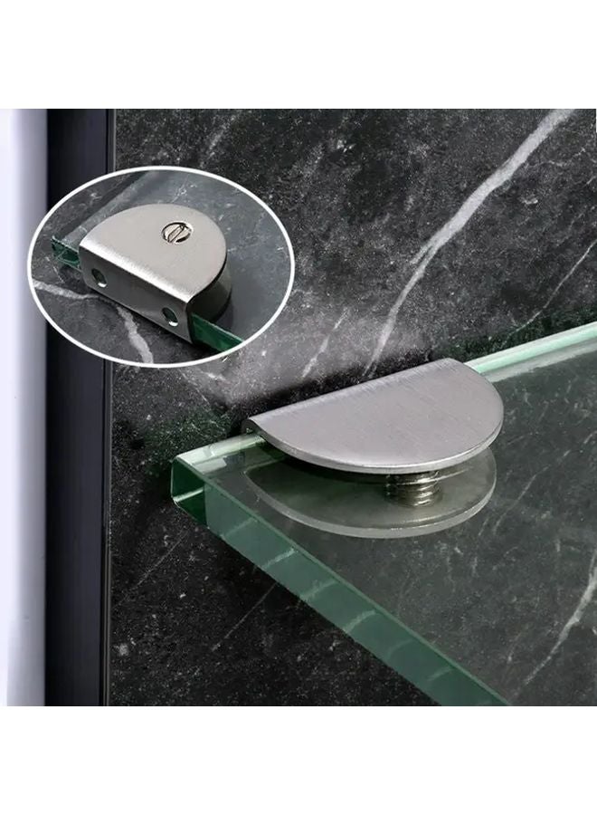 8pcs Silvery Stainless Steel Glass Clips Adjustable Shelf Support Brackets 4 8mm - Image 2