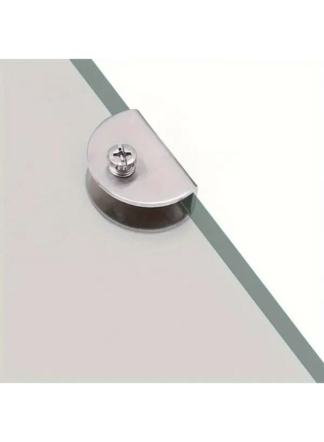 8pcs Silvery Stainless Steel Glass Clips Adjustable Shelf Support Brackets 4 8mm - Image 5