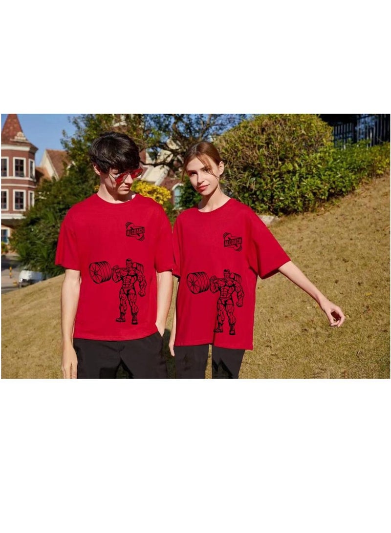 ALCOACH Men's Oversize T-shirt - ALCOACH - NEVER GIVE UP  Printed for exercise gym and bodybuilding  - Image 3