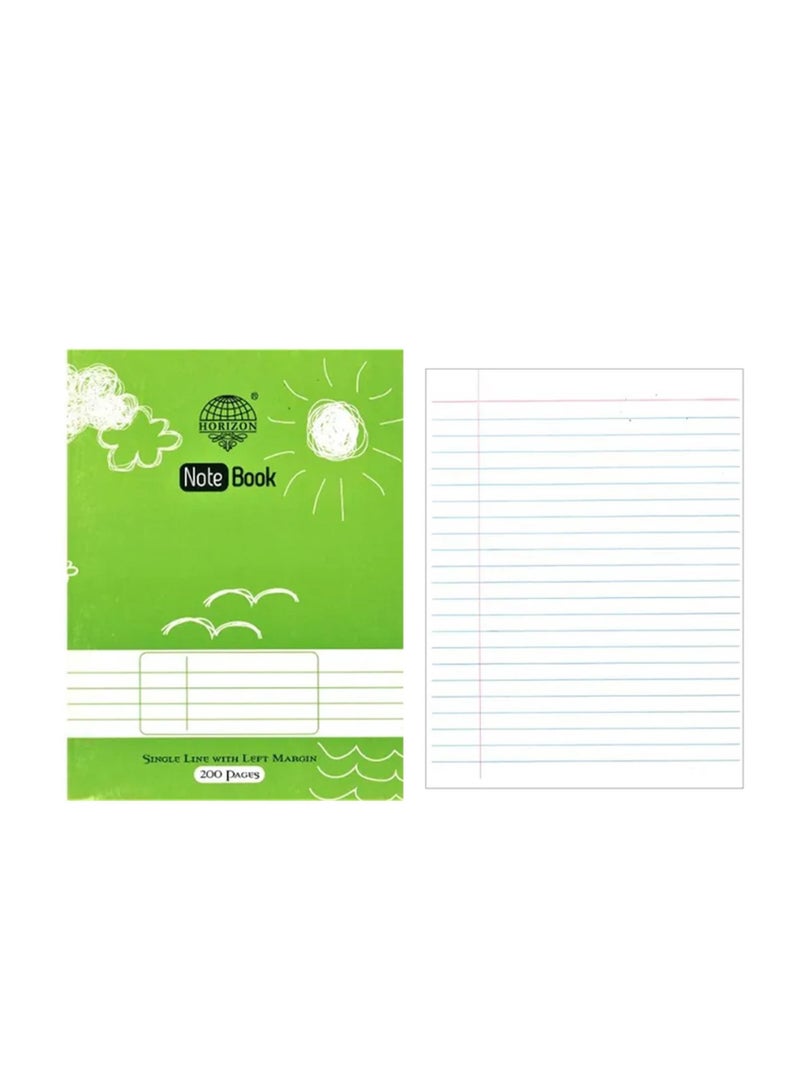 Horizon 6-Piece A5 Size Single Line Notebook 200 Pages - Image 2