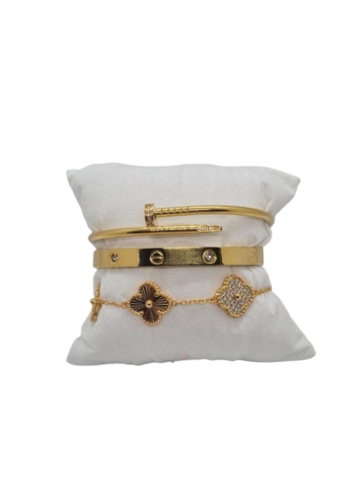 Évoqa Elegant Stainless Steel Bracelet Set  - Image 1