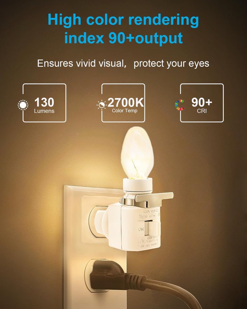 OuuKoo Salt Lamp Bulbs - 15 Watt Light Bulbs for Scentsy Wax Warmer - C7 Replacement Bulbs for Plug in Wax Diffuser- Warmwhite - Dimmable,15 Packs - Image 4