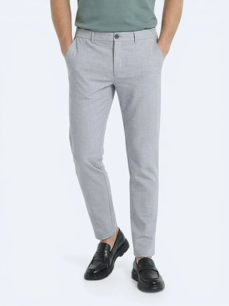 Kip Grey Weaving Jogging Fit Casual Trousers