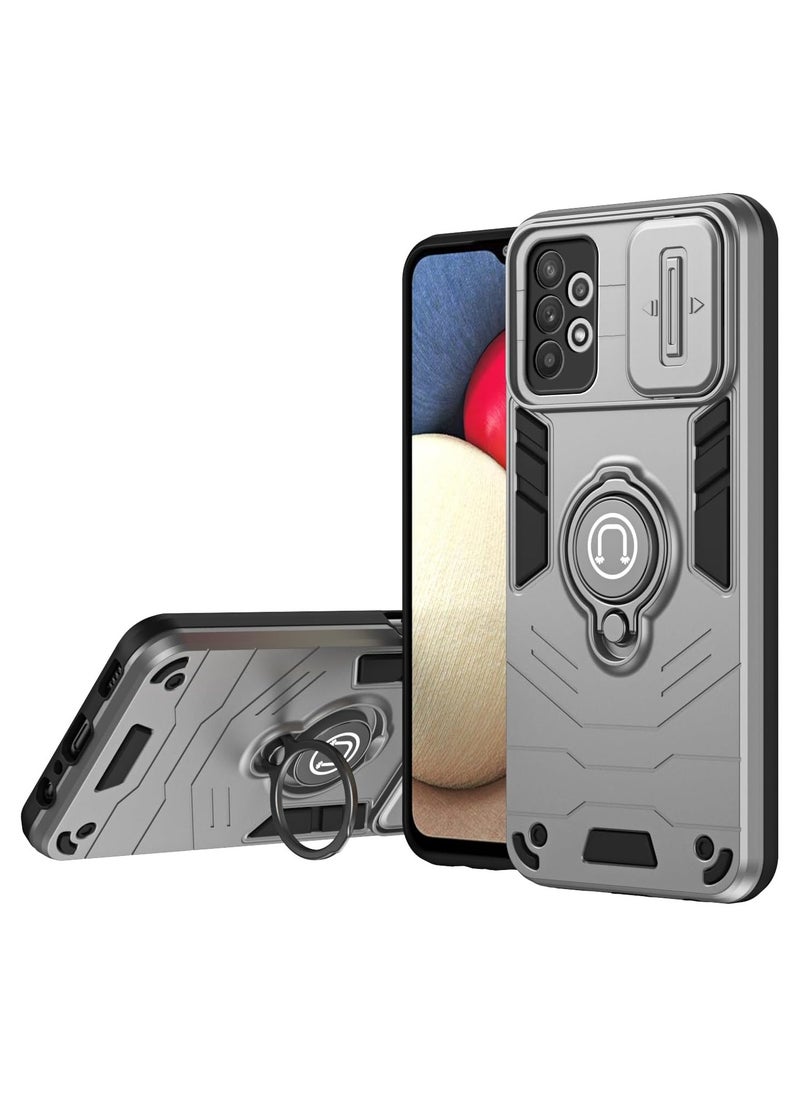 GOLDEN MASK GOLDEN MASK For Samsung Galaxy A72 Armored Window Bracket Camera Shield Cover Camera Lend Protection With Ringe (Grey)  - Image 1