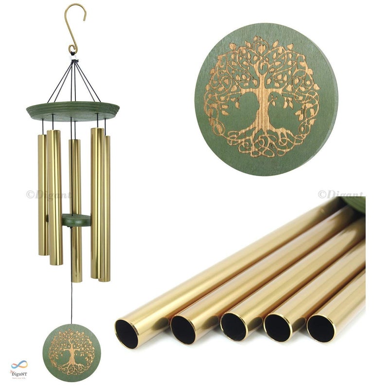 DigaNT Himalayan Melody Wind Chime Bronze 36 Garden Tree of Life Positive Vibrations Energy Home Balcony Garden Bunglow Decor Gift - Image 3