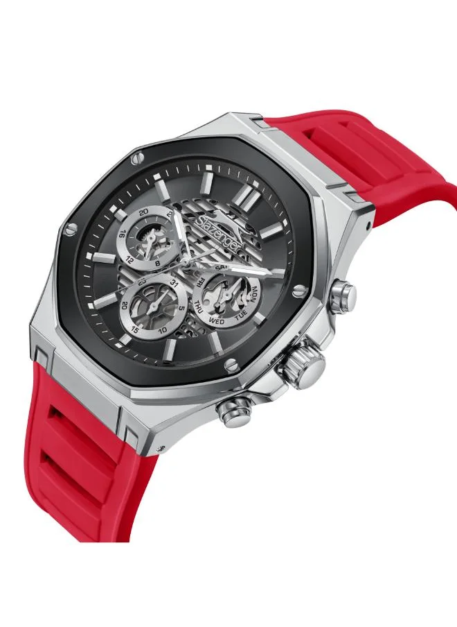 Slazenger SLAZENGER SL.9.2390.2.08 Men's Multi Function Display Watch & Silicone Strap Red