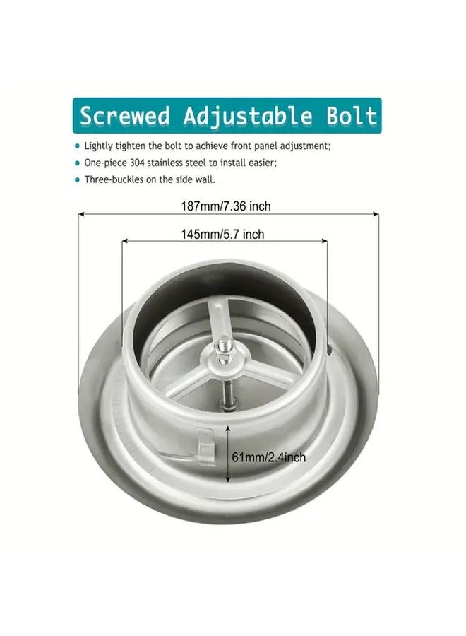 4 Inch 100mm Adjustable 304 Stainless Steel Vent Cover For HVAC Exhaust And Fresh Air Intake - Image 5