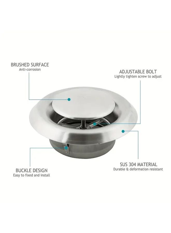 4 Inch 100mm Adjustable 304 Stainless Steel Vent Cover For HVAC Exhaust And Fresh Air Intake - Image 3