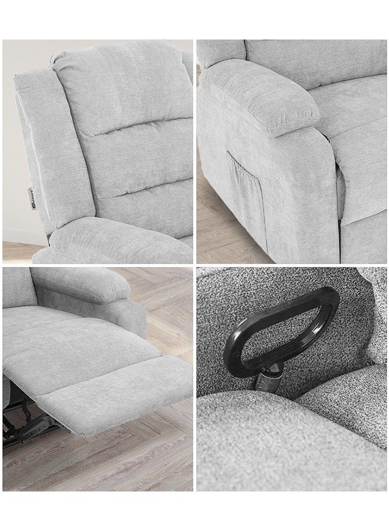 إي سمارت كرسي استرخاء ثابت لغرفة المعيشة - كرسي ليزي بوي بتصميم مريح مع حامل أكواب مزدوج وجيب جانبي، للجلوس الطويل والقراءة ومشاهدة التلفزيون والقيلولة، 86x89x100سم - رمادي فاتح - Image 5