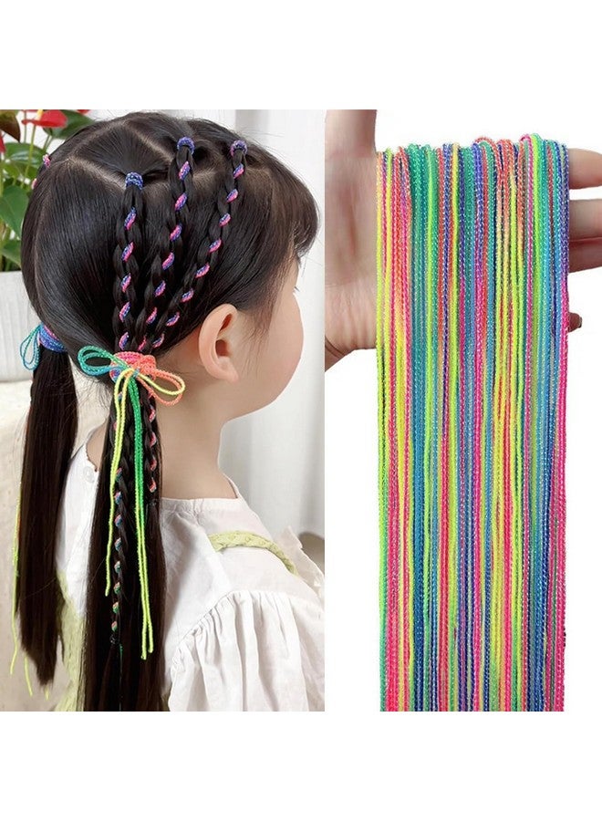DORMITORRY 6 Piece Boho Hair String Set for Braids, Gradient Rainbow Hair Wrap Bands, Elastic Hair Ribbons, Stylish Hair Ties for Women & Girls, Colorful Braiding Accessories - Multicolor - Image 1