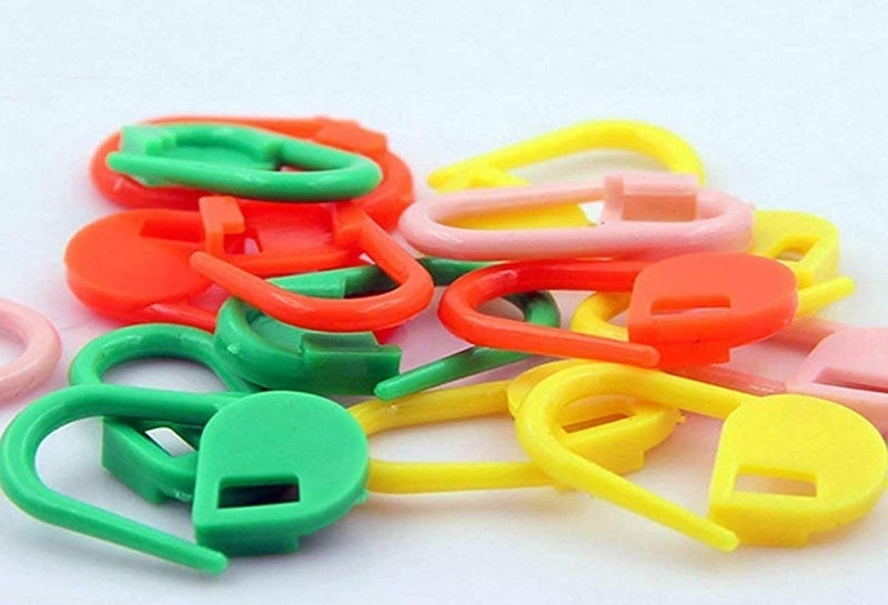HiMo 100PC Mix Color Knitting Stitch Counter Crochet Locking Stitch Markers Stitch Needle Clip Knitting Crochet Markers (100) - Image 3
