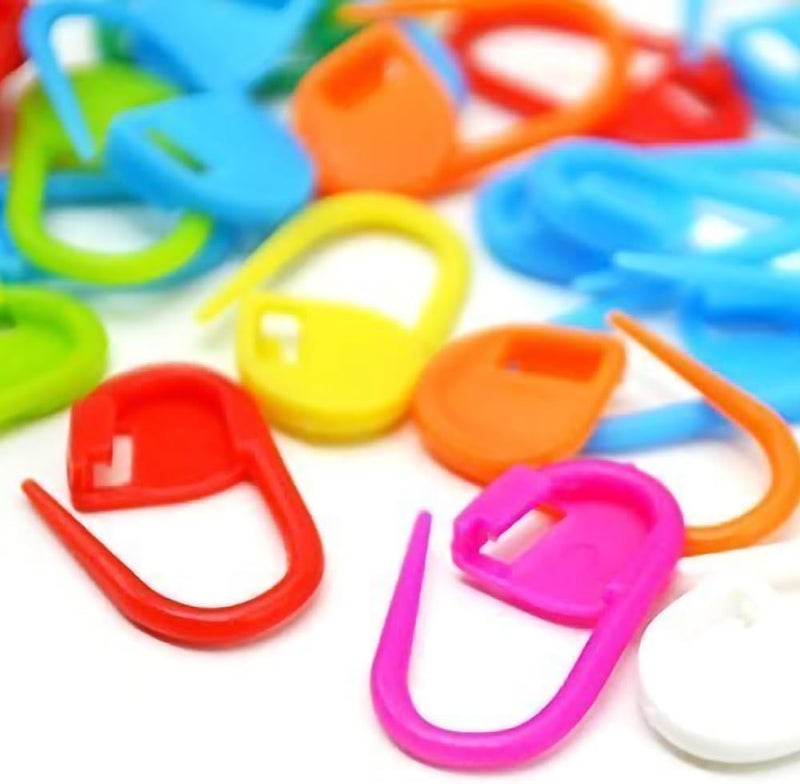 HiMo 100PC Mix Color Knitting Stitch Counter Crochet Locking Stitch Markers Stitch Needle Clip Knitting Crochet Markers (100) - Image 1
