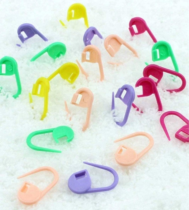 HiMo 100PC Mix Color Knitting Stitch Counter Crochet Locking Stitch Markers Stitch Needle Clip Knitting Crochet Markers (100) - Image 2