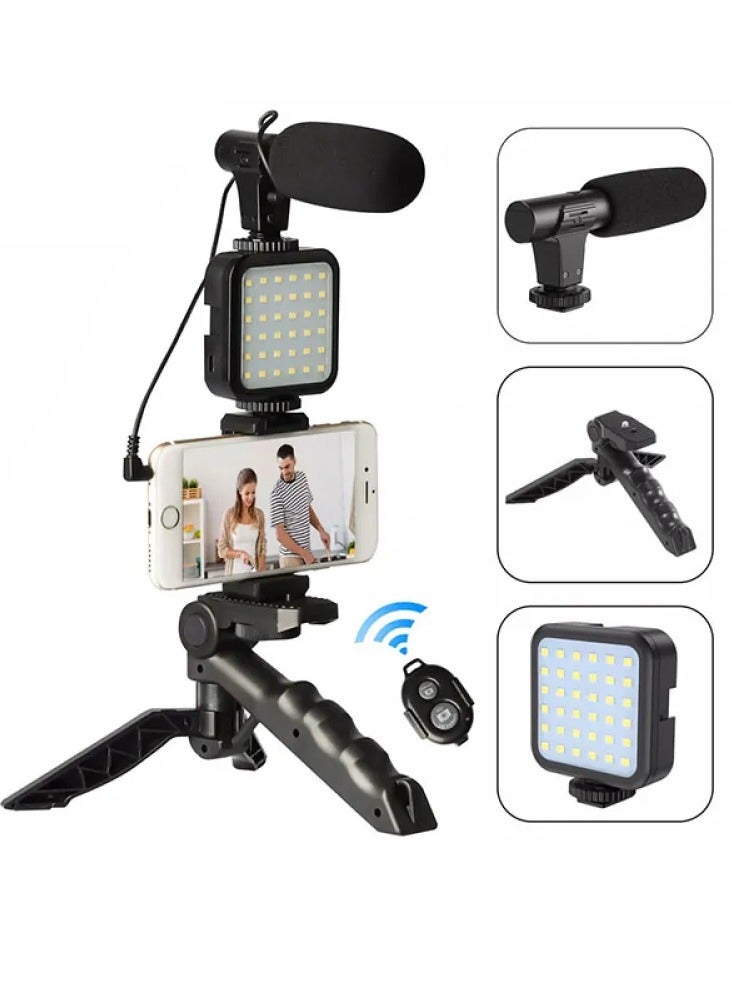 AY-49 Video Making Vlog Tripod Kit  With Microphone and Light - Image 3