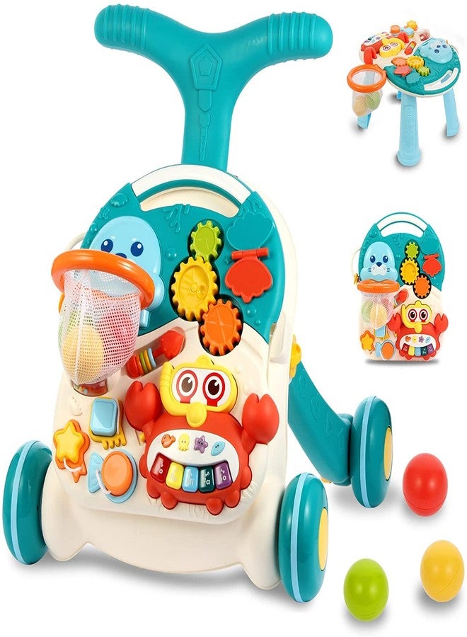 AWOKZA Sit to Stand Learning Walker with Wheels, 2 in 1 Baby Learning Walkers & Removable Play Panel,Early Educational Activity Center, Baby Push Walkers for Boys and Girls - Image 1
