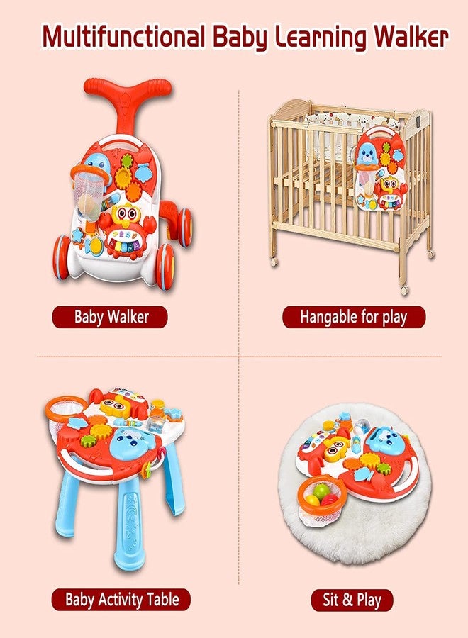 AWOKZA Sit to Stand Learning Walker with Wheels, 2 in 1 Baby Learning Walkers & Removable Play Panel,Early Educational Activity Center, Baby Push Walkers for Boys and Girls - Image 3