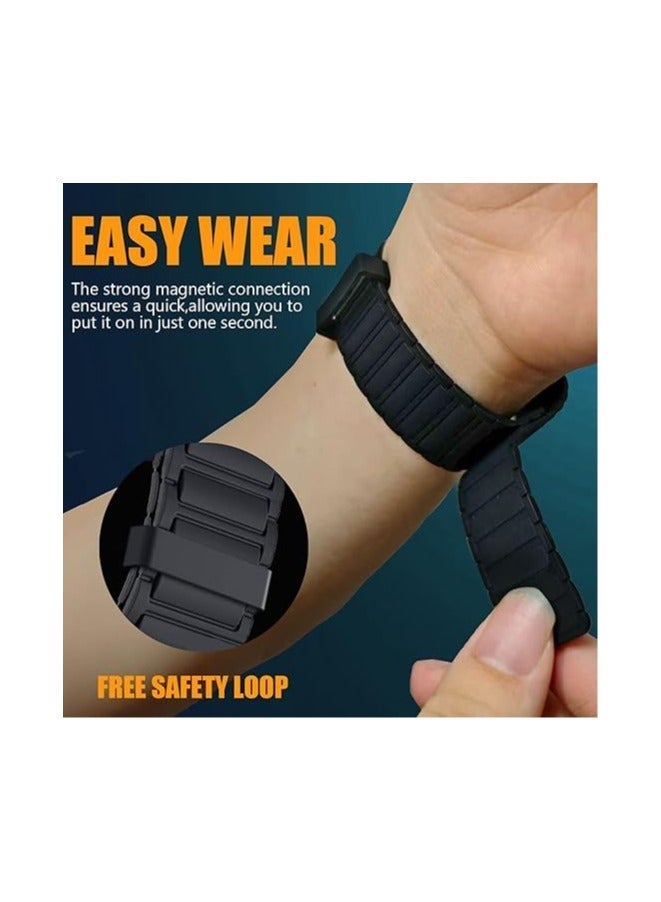 HablTech Magnetic Watch Staps Compatible with Apple Watch Band 44mm 45mm 46mm 49mm Silicone Replacement Wristband Strong Magnetic Attraction iWatch Series11/10/9/8/7/6/5/4/Ultra/Ultra2/Ultra3/SE/SE1/SE2 - Image 3