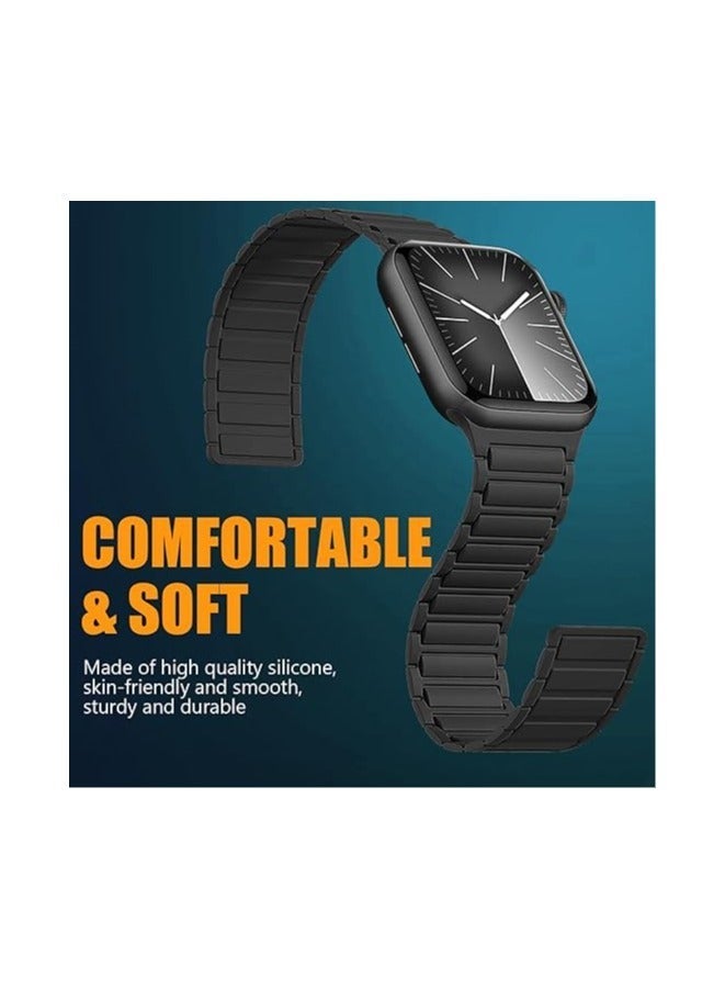 HablTech Magnetic Watch Staps Compatible with Apple Watch Band 44mm 45mm 46mm 49mm Silicone Replacement Wristband Strong Magnetic Attraction iWatch Series11/10/9/8/7/6/5/4/Ultra/Ultra2/Ultra3/SE/SE1/SE2 - Image 4