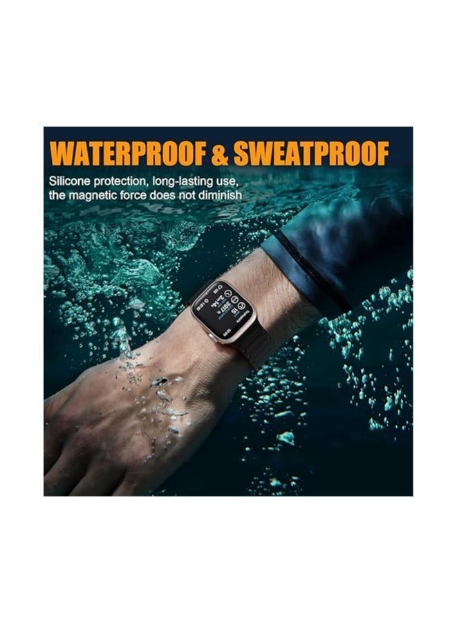 HablTech Magnetic Watch Staps Compatible with Apple Watch Band 44mm 45mm 46mm 49mm Silicone Replacement Wristband Strong Magnetic Attraction iWatch Series11/10/9/8/7/6/5/4/Ultra/Ultra2/Ultra3/SE/SE1/SE2 - Image 5