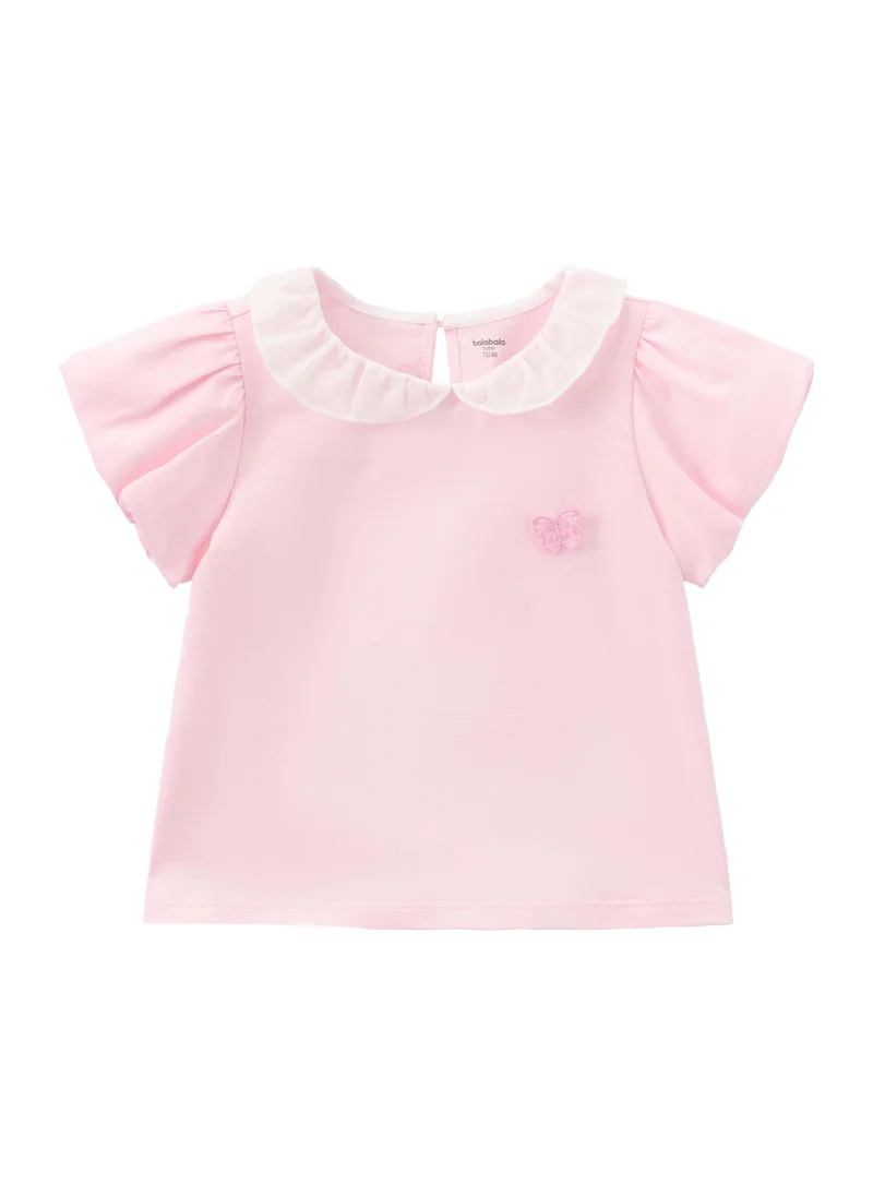 Balabala Pink/White Baby Girls Knit short sleeve suit for Women | Best Price UAE