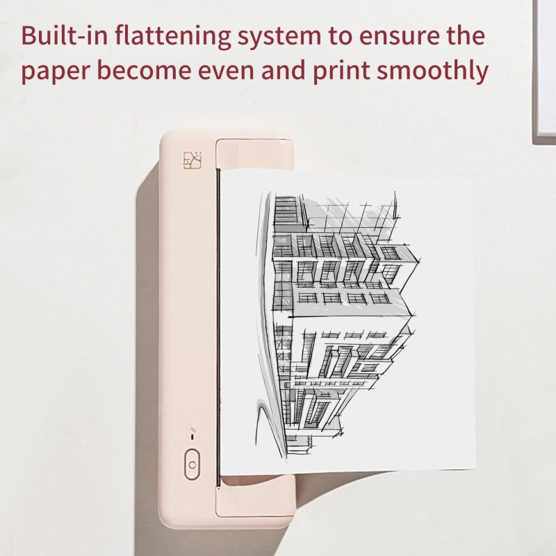 HPRT Portable Printer 210mm 110mm Wireless Mobile Pink - 2600mAh Battery 50km Print Head for Travel School Office - Image 2