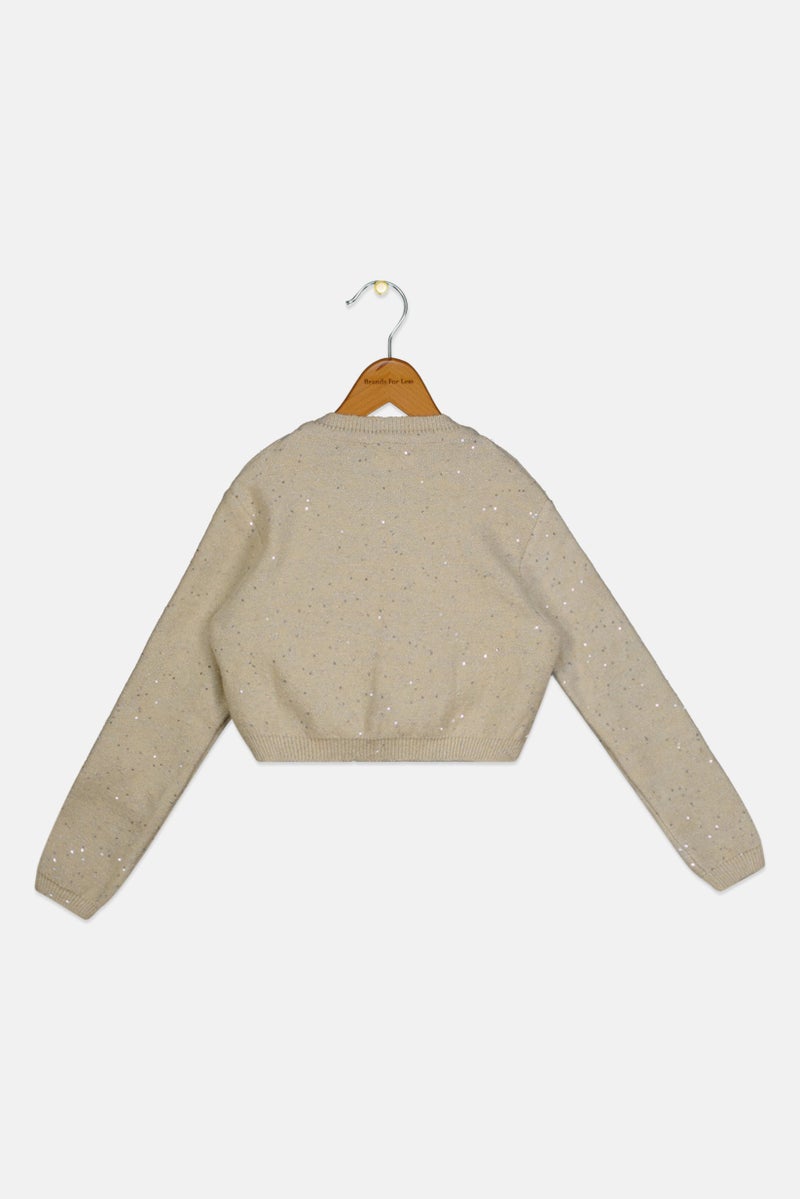 Hamleys كارديجان محبوك بياقة دائرية للفتيات، كريمي - Image 2