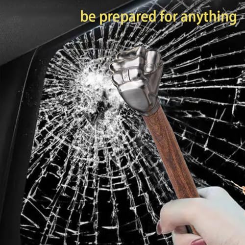 WOZWOZ Fist Hammer Tool 2 Lbs Iron Fist-Shaped Sledge Hammer Stainless Steel & Iron Solid Head Wooden Handle Multi-Purpose Tool for Gardening Camping Emergency Use Home/Office Decor, Gifts for Men - Image 3