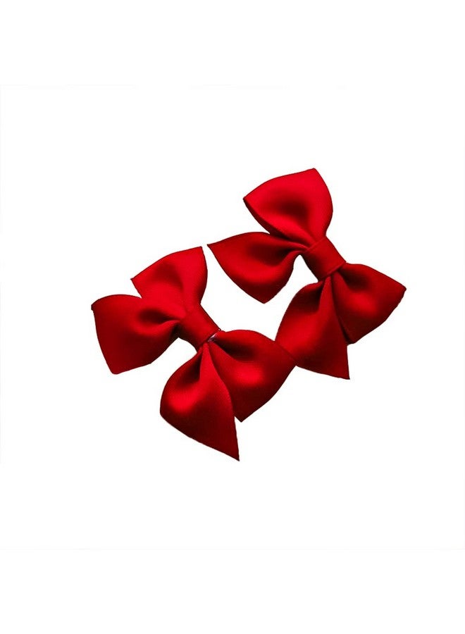 Guqqeuc Bow Hair Clips For Girls Red Hair Bow Barrettes For Little Girls Cute Hair Accessories For Girls 2Pcs Bowknot Hair Clip - Image 1