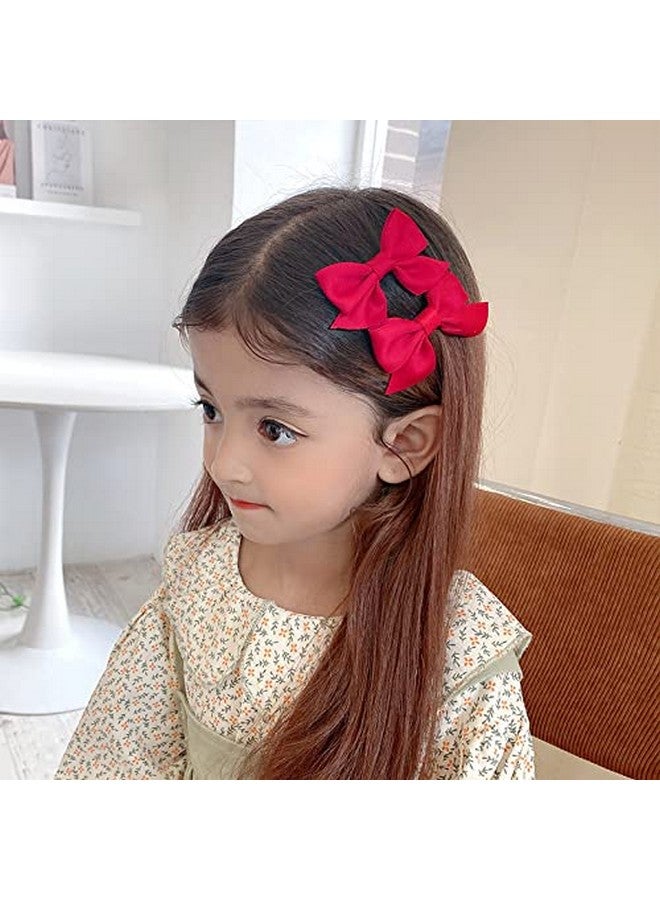 Guqqeuc Bow Hair Clips For Girls Red Hair Bow Barrettes For Little Girls Cute Hair Accessories For Girls 2Pcs Bowknot Hair Clip - Image 5