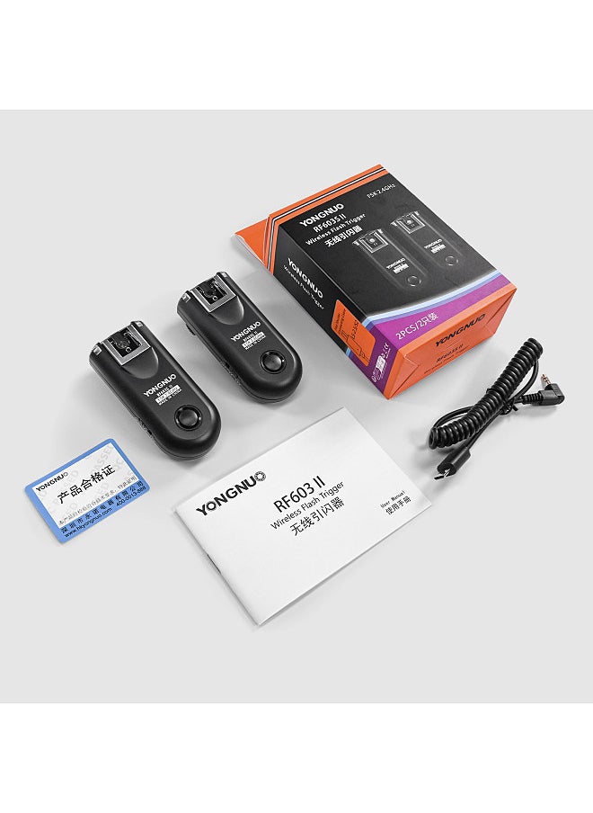 YONGNUO RF603II S2 2.4G Wireless Flash Trigger Transmitter 16 Channels 100M Transmission Range Replacement for Sony A9/A71II/A7R3/A7M3/A7S3/A7/A7R2/A7M2/A7S2/A7R/A7S/A7/A6500/A6300/A6400/A6000/A5100  - Image 2