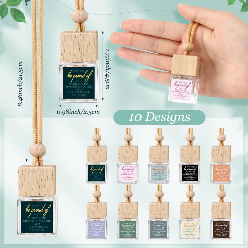 Funnymoom 50 Pcs Appreciation Gift for Coworker Empty Hanging Car Air Freshener Diffuser Bulk May You Be Proud of The Work Thank You Glass Bottles Gifts for Staff Team Intern Teacher - Image 2