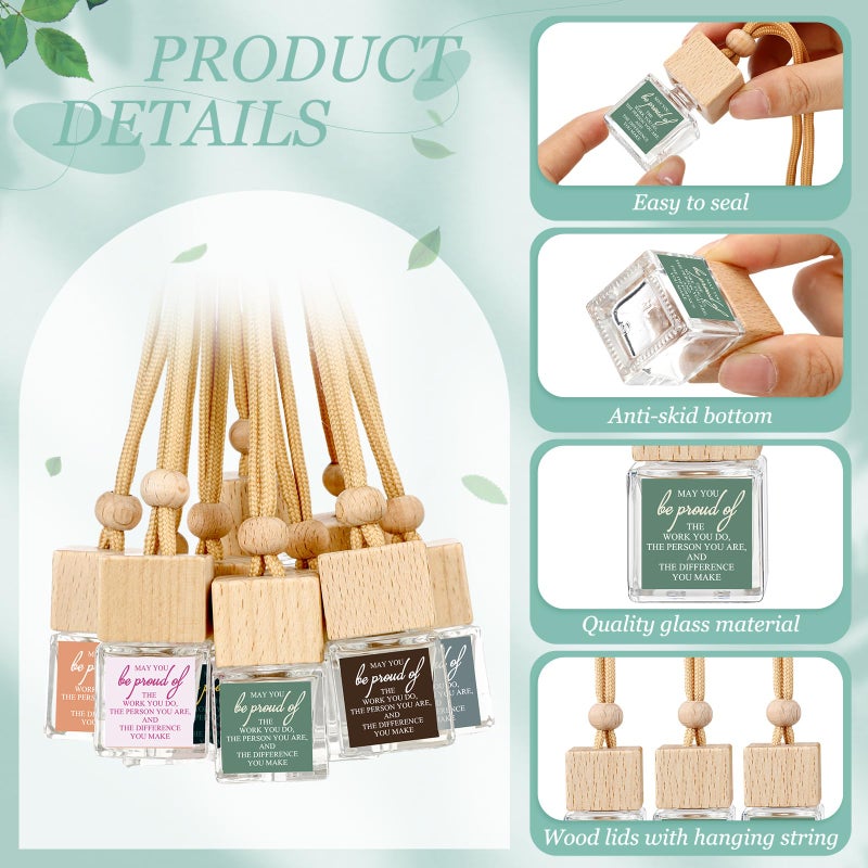 Funnymoom 50 Pcs Appreciation Gift for Coworker Empty Hanging Car Air Freshener Diffuser Bulk May You Be Proud of The Work Thank You Glass Bottles Gifts for Staff Team Intern Teacher - Image 3