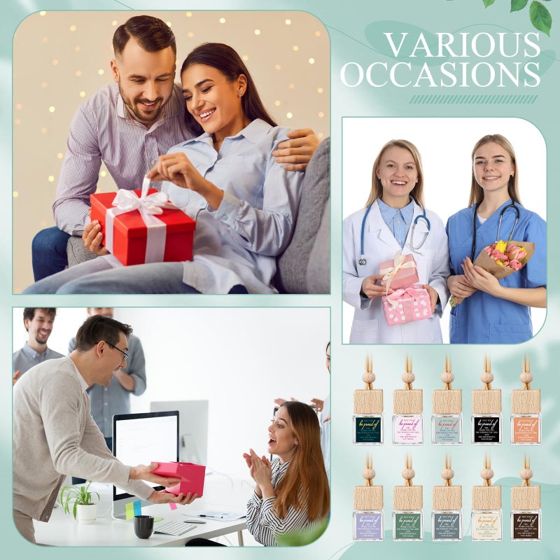 Funnymoom 50 Pcs Appreciation Gift for Coworker Empty Hanging Car Air Freshener Diffuser Bulk May You Be Proud of The Work Thank You Glass Bottles Gifts for Staff Team Intern Teacher - Image 5